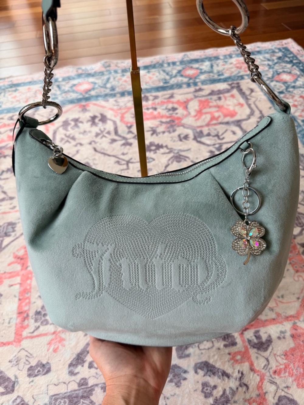 Juicy Couture Queen Couture Hobo Shoulder Bag in Sage Green. - Picture 3 of 16